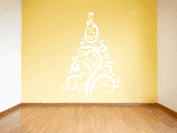 Weihnachtsbaum aus Ornamente Wandtattoo